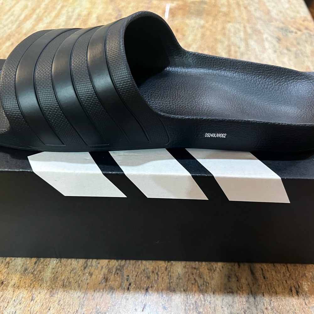 Adidas Men's Black Slide Sandals